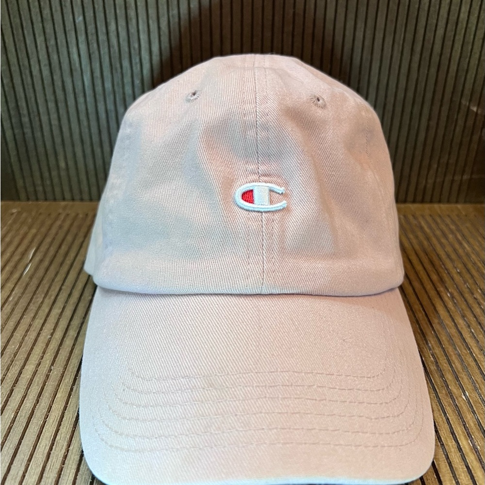 Champion Light Pink Dad Hat Adjustable Strapback Embroidered Logo Cap